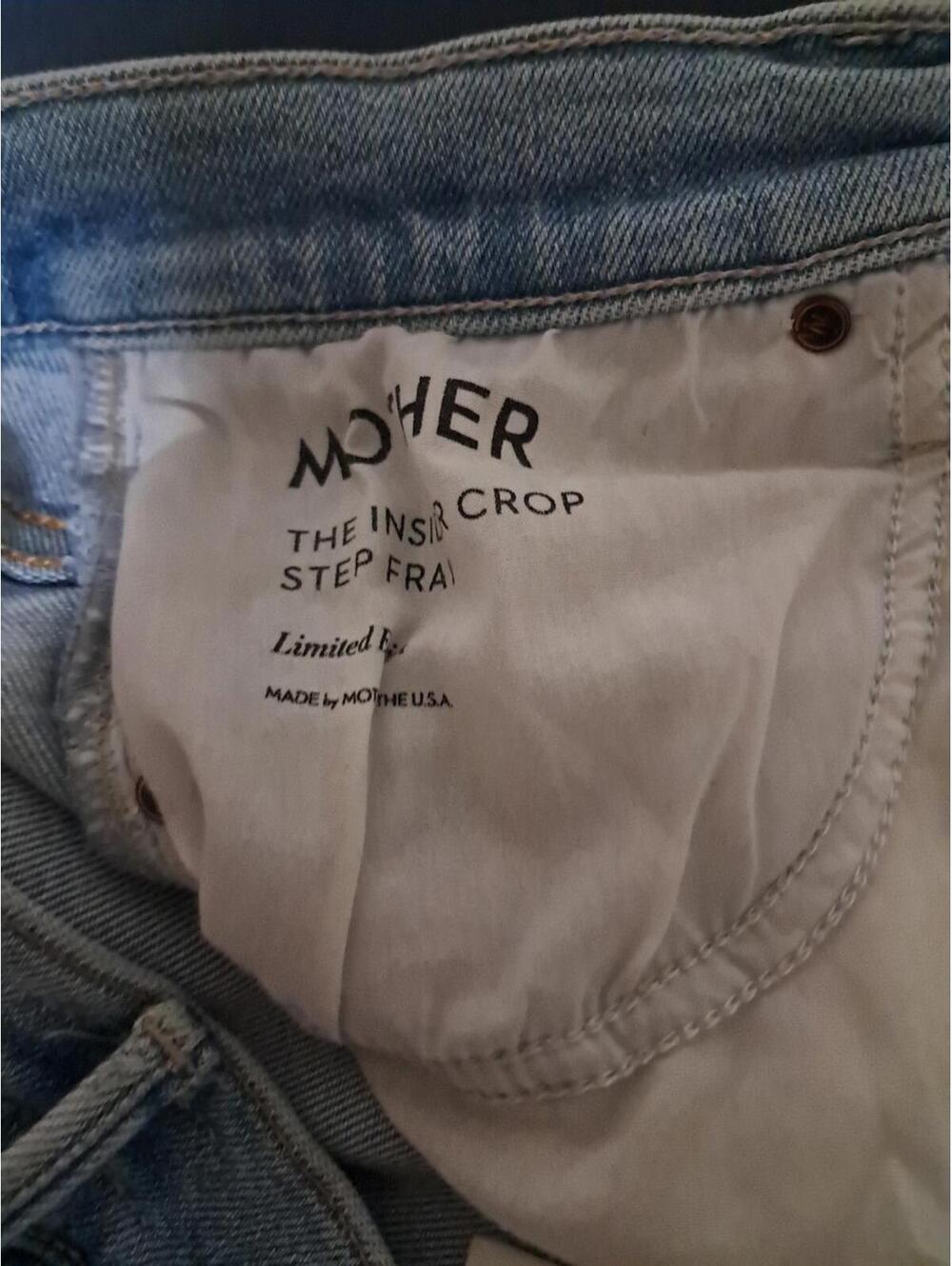 Mother The Insider Crop Step Fray Jeans Womens 29x25.5 Blue High Rise Denim - Picture 13 of 14